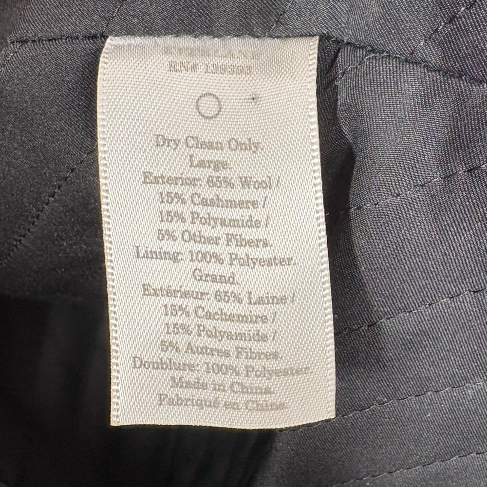 EVERLANE Mens Modern Peacoat Wool Cashmere Double Breasted Size XL Black - Picture 13 of 16